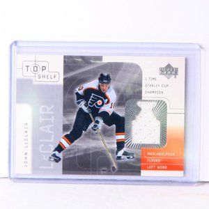 John Leclair Game-Used Jersey Trading Hockey Card Philadelphia Flyers 2001 JL